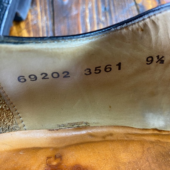 Herring Wingtip Black Leather Brogue Men Dress Shoes Size UK 9.5 / US 10.5 - Picture 9 of 10